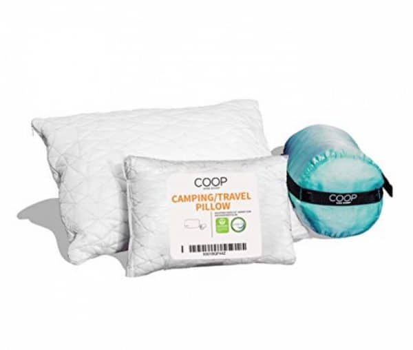 Coop Home Goods – Adjustable Travel and Camping Pillow – Hypoallergenic Shredded Memory Foam Fill – Lulltra Washable Cover – Includes Compressible Stuff Sack – CertiPUR-US/GREENGUARD Gold Certified