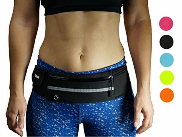 dimok Running Belt Waist Pack – Water Resistant Runners Belt Fanny Pack for Hiking Fitness – Adjustable Running Pouch for All Kinds of Phones iPhone Android Windows
