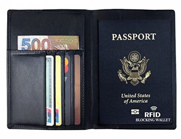 RFID Blocking Wallet Leather Passport Holder Wallet Cover Case …