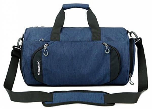 Gym Sports Small Duffel Bag for Men and Women with Shoes Compartment – Mouteenoo (X-Small, Blue/Black)