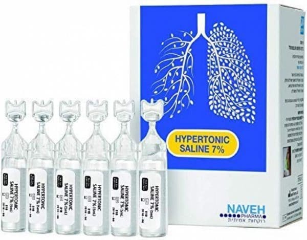 RSV Hypertonic Saline Solution 7% – Nebulizer diluent for inhalators and nasal hygiene devices Helps Clear Congestion from Airways and Lungs – Reduce Mucus (25 Sterile Saline Bullets of 5ml)
