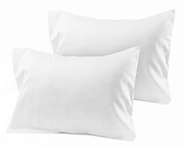 Travel Pillowcase 12X16 500 Thread Count Egyptian Cotton Set of 2 Toddler Pillowcase With Zipper Closer White Solid With 100% Egyptian Cotton (Toddler Travel 12X16 White Solid)