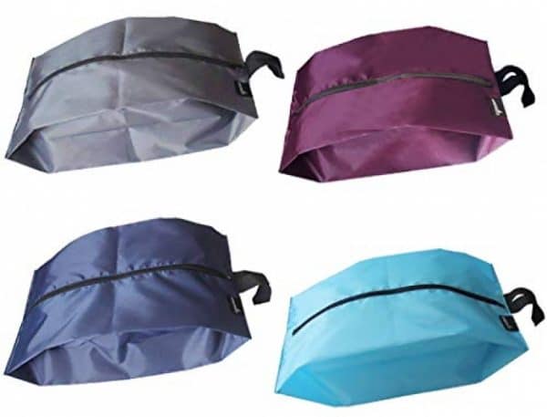 MISSLO Portable Nylon Travel Shoe Bags with Zipper Closure (Pack 4, Mix Color)