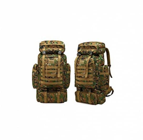 FFFFFF 80L Waterproof Molle Camo Tactical Backpack Military Army Hiking Camping Backpack Travel Rucksack Outdoor Sports Climbing Bag-Jungle-