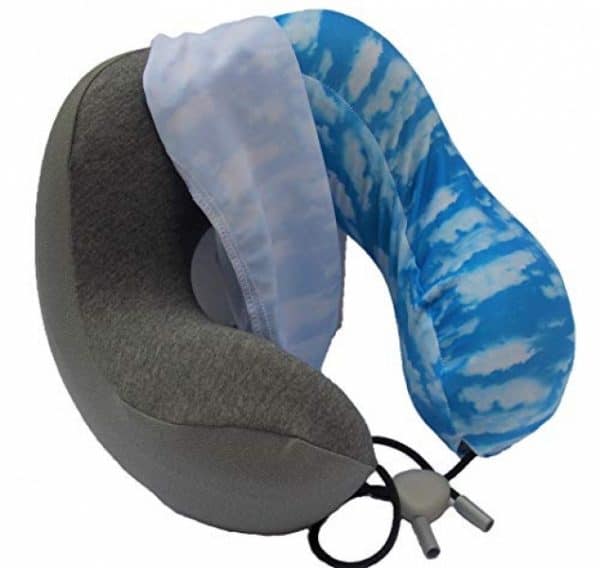 Kabob Creations Travel Pillow case (Blue Sky) –Washable Cover fits The top Selling Memory Foam Neck Pillows