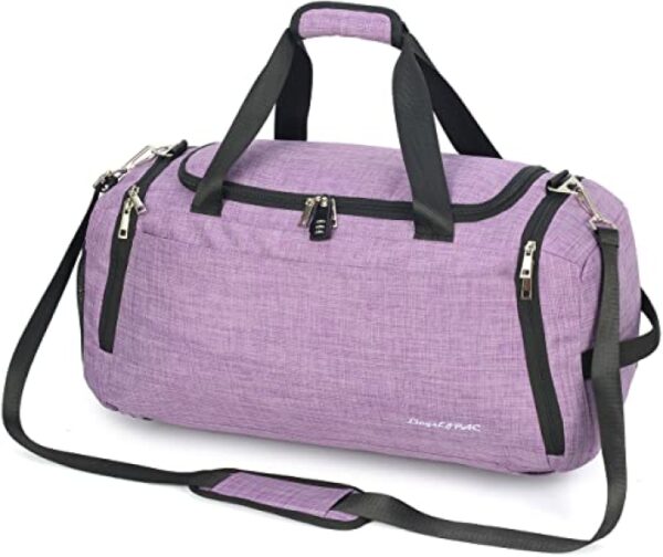 Gym Bag for Women & Men,Travel Duffel Bag for Sports, Gyms and Weekend Getaway, Waterproof Dufflebag with Wet Pocket & Shoes Compartment，Lightweight Carryon Gymbag(LIGHT PURPLE)